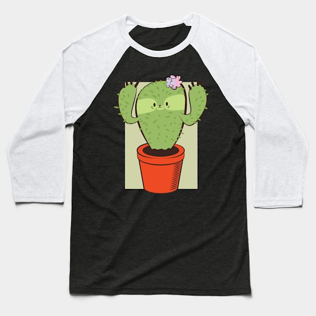 Cactus Sloth Tshirt Gift Baseball T-Shirt by avshirtnation
